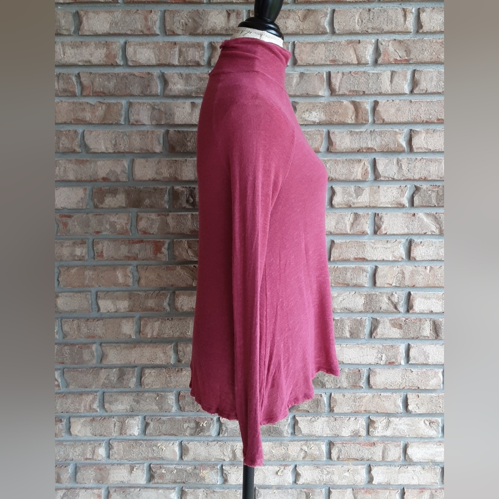 Intimately Free People Raspberry Mock Neck Sweater. - Picture 2 of 6